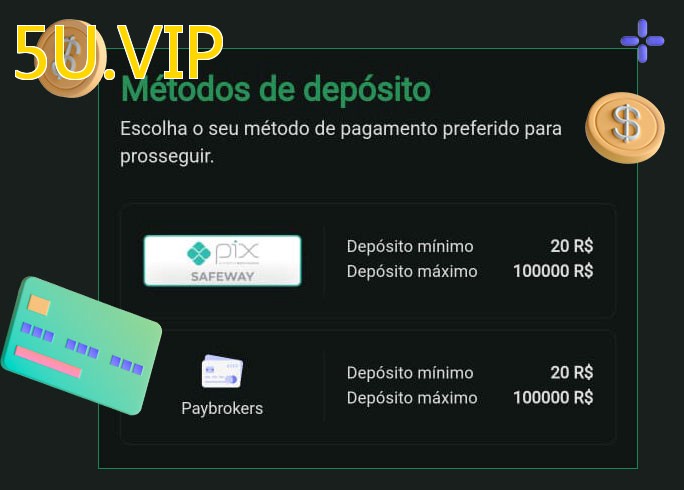 O cassino 5U.VIPbet oferece uma grande variedade de métodos de pagamento