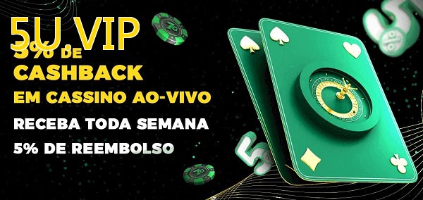 Promoções do cassino ao Vivo 5U.VIP